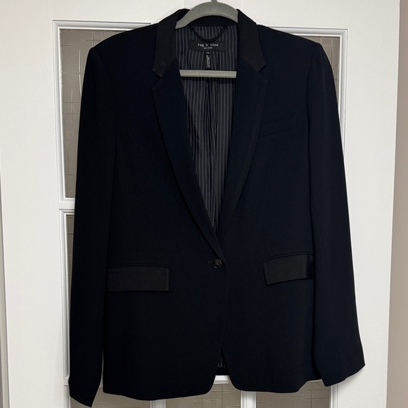 Rag & Bone Black Jacket with Pinstripe Lining